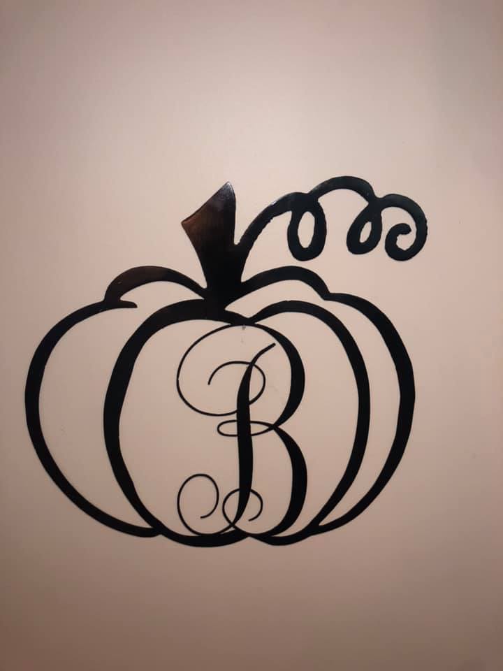 Metal Sign: Pumpkin Monogram - Click for Info on How to Custom Order